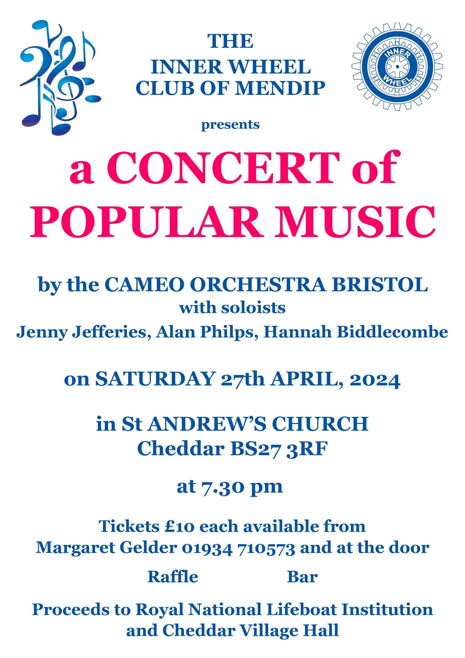 A Concert of Popular Music in St Andrew’s Church Cheddar