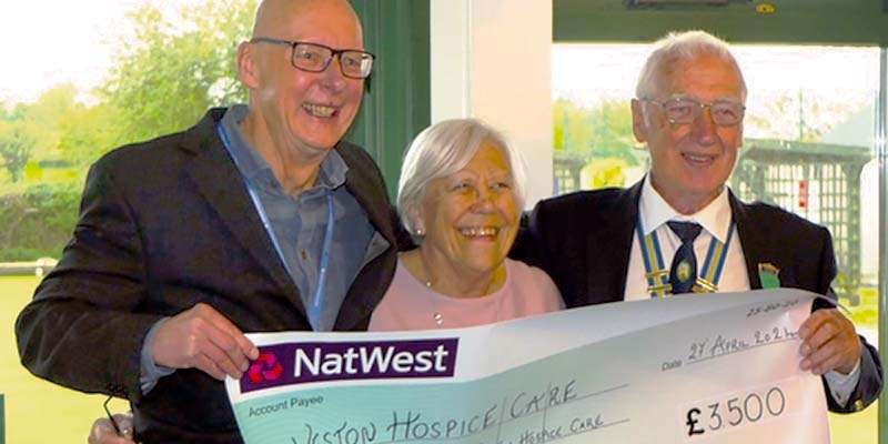 £3,500 Cheque Presentation to Weston Hospicecare