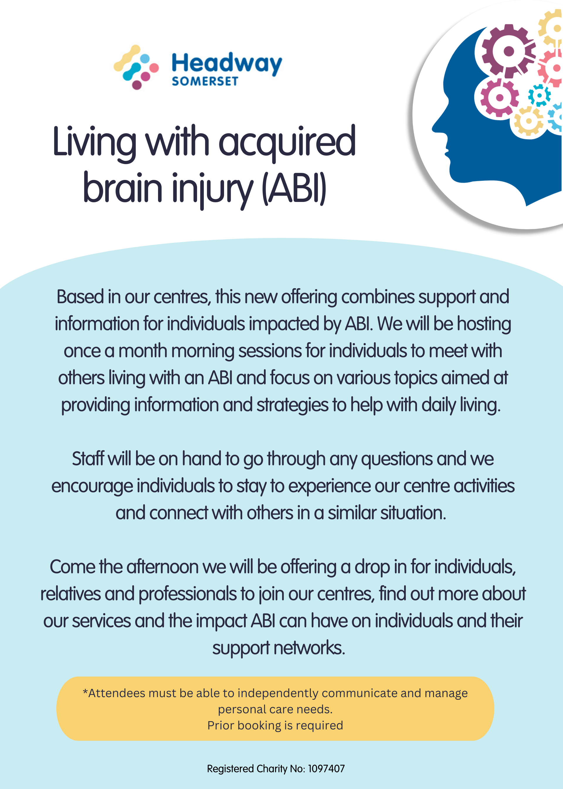 Living with acquired brain injury, information and support – Headway Somerset