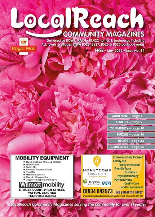 Cover of the Wedmore, Cheddar, Axbridge, Winscombe issue of LocalReach Community Magazines, featuring local news, events, and business highlights tailored for the Wedmore, Cheddar, Axbridge, Winscombe community.